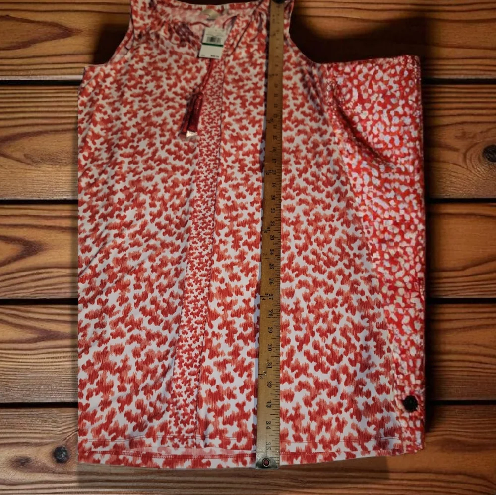 (NWT)Michael Kors Size Large Red and White Floral Womens Dress - Picture 8 of 8